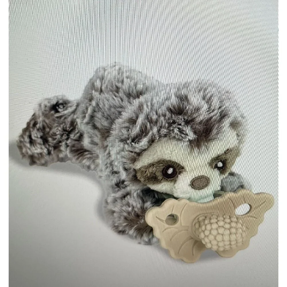 RaZ-Buddy Plush Sloth Paci & Teether Holder Soft Silicone